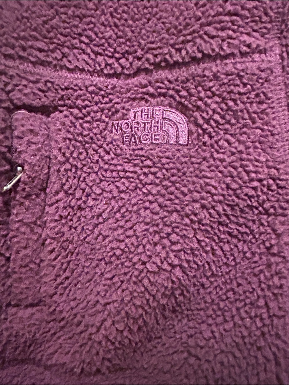 The North Face Deep Purple Sherpa Fleece Jacket with Light Trim - Picture 3 of 4